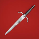 Rogue Steel En-Suite Dagger with Steel Blade, Curved Guard, Wire Wrap Grip, and Round Pommel