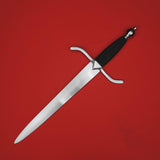 Rogue Steel En-Suite Dagger with Steel Blade, Opposing Curve Guard, Rayskin Grip, and Round Pommel