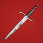 Rogue Steel En-Suite Dagger with Steel Blade, Opposing Curve Guard, Wire Wrap Grip, and Round Pommel