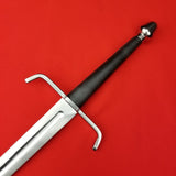 Rogue Steel Hand-and-a-Half Broadsword with Aluminum Blade, Down-Turned Guard, Leather Grip, and Tapered Pommel
