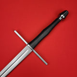 Rogue Steel Hand-and-a-Half Broadsword with Steel Fullered Blade, Straight Guard, Waisted Leather Grip, and Tapered Pommel