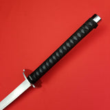 Rogue Steel Katana with Steel Blade Notched Square Tsuba and Wrapped Leather Grip