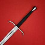 Rogue Steel Longsword with Fullered Blade, Down-Turned Guard and Waisted Rayskin Grip