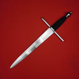 Rogue Steel Parrying Dagger with Steel Blade, Straight Guard, Rayskin Grip, and Round Pommel