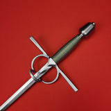 Rogue Steel Side Ring Rapier with Steel Blade, Straight Guard, Brass Wire Grip, and Tapered Pommel