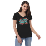 Women’s V-Neck Tee - Floral Logo