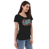Women’s V-Neck Tee - Floral Logo