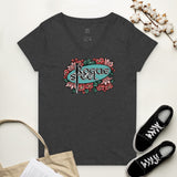 Women’s V-Neck Tee - Floral Logo