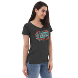 Women’s V-Neck Tee - Floral Logo