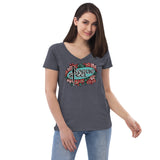 Women’s V-Neck Tee - Floral Logo