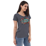 Women’s V-Neck Tee - Floral Logo