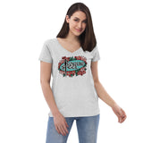 Women’s V-Neck Tee - Floral Logo