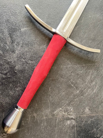 Hand and a Half Broadsword - red leather waisted