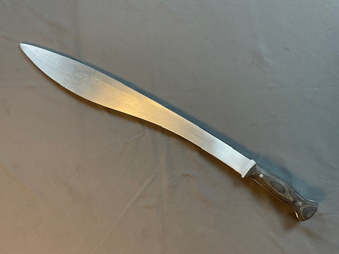 Aluminum Wood Scale Machete - Charcoal wood