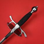 Rogue Steel Dish Hilt Rapier with Musketeer Blade, Scalloped Dish, Rayskin Grip, and Round Pommel