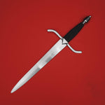 Rogue Steel En-Suite Dagger with Steel Blade, Opposing Curve Guard, Rayskin Grip, and Tapered Pommel
