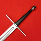 Rogue Steel Hand-and-a-Half Broadsword with Aluminum Blade, Straight Guard, Leather Grip, and Tapered Pommel