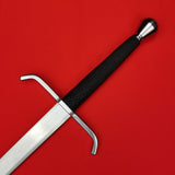 Rogue Steel Hand-and-a-Half Broadsword with Steel Blade, Down-Turned Guard, Rayskin Grip, and Half-Round Pommel