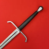 Rogue Steel Hand-and-a-Half Broadsword with Steel Fullered Blade, Down-Turned Guard, Leather Grip, and Half-Round Pommel