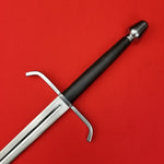 Rogue Steel Hand-and-a-Half Broadsword with Steel Fullered Blade, Down-Turned Guard, Leather Grip, and Tapered Pommel