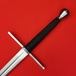 Rogue Steel Hand-and-a-Half Broadsword with Steel Fullered Blade, Straight Guard, Rayskin Grip, and Half-Round Pommel