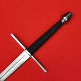 Rogue Steel Hand-and-a-Half Broadsword with Steel Fullered Blade, Straight Guard, Rayskin Grip, and Tapered Pommel