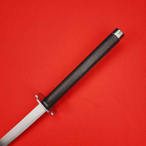 Rogue Steel Katana with Steel Blade Notched Square Tsuba and Leather Grip