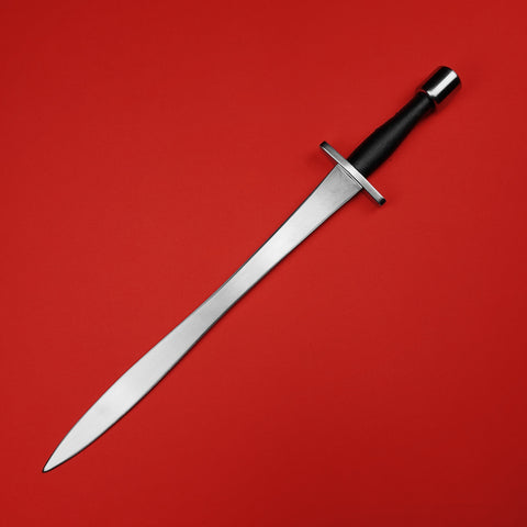 Rogue Steel Leaf Blade Sword with Steel Blade, Leather Grip and Cylinder Pommel