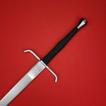 Rogue Steel Longsword with Down-Turned Guard and Waisted Rayskin Grip