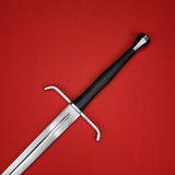Rogue Steel Longsword with Fullered Blade, Down-Turned Guard and Waisted Leather Grip