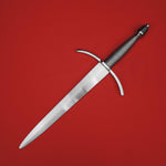 Rogue Steel Parrying Dagger with Steel Blade, Curved Guard, Wire Wrap Grip, and Tapered Pommel
