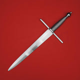 Rogue Steel Parrying Dagger with Steel Blade, Straight Guard, Wire Wrap Grip, and Round Pommel